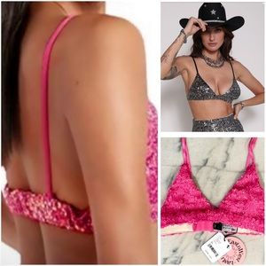 DISCO BRA IN SOLID SEQUIN